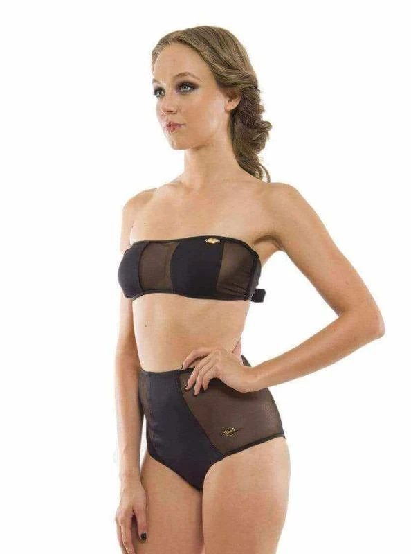 Aquarella Outlaw Bandeau Mesh Top And High Rise Bottom Bikini Swimwear Swimsuit Set 2 Aquarella Outlaw Bandeau Mesh Top And High Rise Bottom Bikini Swimwear Swimsuit Set - Image 2