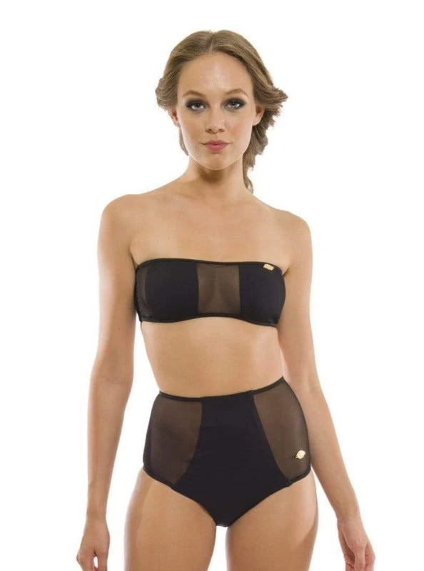 Aquarella Outlaw Bandeau Mesh Top And High Rise Bottom Bikini Swimwear Swimsuit Set 1 Aquarella Outlaw Bandeau Mesh Top And High Rise Bottom Bikini Swimwear Swimsuit Set