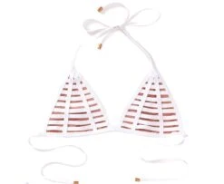 Beach Bunny White Hard Summer Triangle Top -Fashionable Swimwear beach bunny apparel accessories clothing swimwear beach bunny white hard summer triangle top 14391350984802