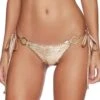 Beach Bunny Siren Song Gold Sequin Tie Side Bottom (Turquoise Also Available)