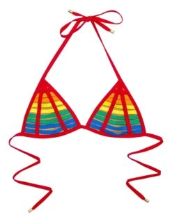 Beach Bunny Hard Summer Red Multi Triangle Top 7 Beach Bunny Hard Summer Red Multi Triangle Top -Fashionable Swimwear beach bunny apparel accessories clothing swimwear small multi beach bunny hard summer red multi triangle top 11702341009506