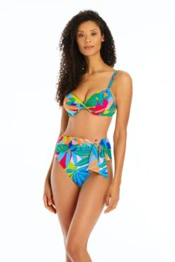 Life Of The Party Draped High Waisted Bikini Bottom -Fashionable Swimwear bleu rod life of the party high waist bottom life of the party draped high waisted bikini bottom 35770068566191 scaled