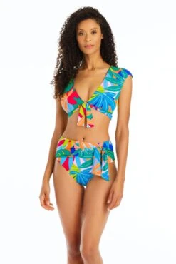 Life Of The Party Draped High Waisted Bikini Bottom -Fashionable Swimwear bleu rod life of the party high waist bottom life of the party draped high waisted bikini bottom 35770069647535 scaled