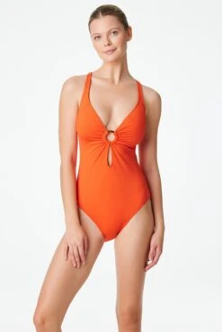 Ring Me Up One Piece Plunge Cross Back Swimsuit -Fashionable Swimwear bleu rod mu 1 pc one piece cross back swimsuit ru 34385801805999 scaled