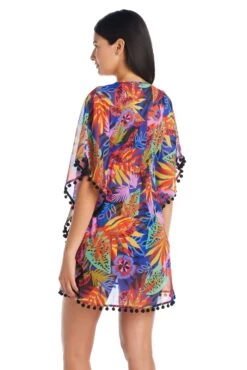 Night Safari Caftan Swim Cover Up -Fashionable Swimwear bleu rod night safari caftan cover up chiffon caftan tie front swim cover up ns 35113672933551 scaled