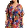 Night Safari Caftan Swim Cover Up Plus