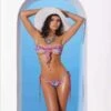 Elegant Moments 82186 Extreme Micro Floral Ruffle Bandeau Top & G-String Thong Bikini