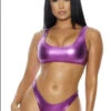 Forplay Metallic Purple Manzanillo Bikini Swimsuit