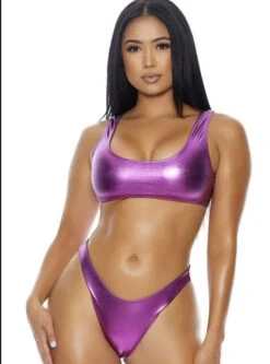 Forplay Metallic Purple Manzanillo Bikini Swimsuit