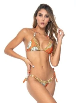 Milan Triangle Top & Tie Side Thong Designer Luxury Bikini