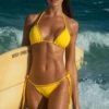 Sunflower Triangle Top & Thong Bottom Designer Luxury Bikini