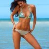 Liliana Montoya Bikini Silver 2 Sequins Top & Bottom Bikini Swimwear Set