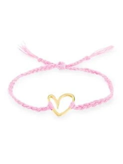 Liliana Montoya Gold Heart Light Pink Bracelet