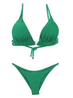 Liliana Montoya Green Grass Bikini Marinera Top Double Straps & Bottom Bikini Swimwear Set -Fashionable Swimwear montoya apparel accessories clothing swimwear liliana montoya green grass bikini marinera top double straps bottom bikini swimwear set 12052349583458 1