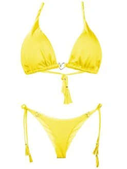 Liliana Montoya Yellow Bikini Marinera Shiny Bottom Bikini Swimwear Separate -Fashionable Swimwear montoya apparel accessories clothing swimwear liliana montoya yellow bikini marinera shiny bottom bikini swimwear separate 12047962767458