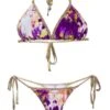 Liliana Montoya Brasilerita Purple Print Triangle Top & Micro Thong Bikini