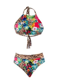 Liliana Montoya GAiA Rainforest Tiger Halter Top & High Waist Bottom Set