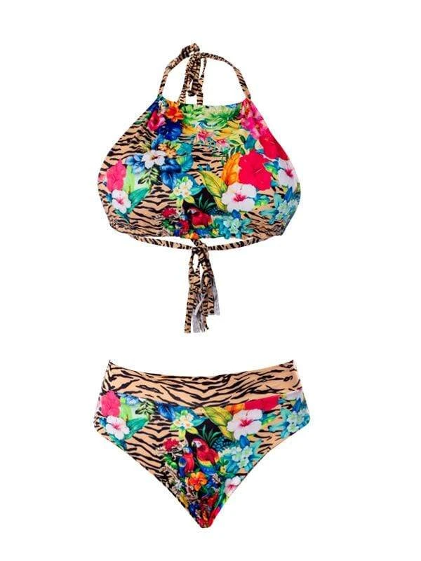 Liliana Montoya GAiA Rainforest Tiger Halter Top & High Waist Bottom Set