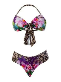 Liliana Montoya GAiA Amazonia Jaguar Front Tie Bandeau Top & Cheeky Bottom Set