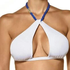 Notorious Swimwear Envy White Halter Top & Strappy Cheeky Scrunch Bottom W/ Swarovski Crystal Accents Bikini Set -Fashionable Swimwear notorious swimwear apparel accessories clothing swimwear notorious swimwear envy white halter top strappy cheeky scrunch bottom w swarovski crystal accents bikini set 11730395299938