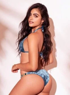 Notorious Swimwear Pink Grandeur Halter Top & Cheeky Bottom Set -Fashionable Swimwear notorious swimwear apparel accessories clothing swimwear notorious swimwear pink grandeur halter top cheeky bottom set notorious swimwear beach bunny grandeur pink jazmin jasmin bikin