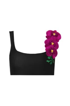 Orchids Of Biscayne Top -Fashionable Swimwear olganikoza black xs orchids of biscayne top 28783943090274 1 scaled