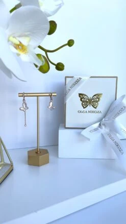 Rose Gold Butterfly Earrings -Fashionable Swimwear olganikoza earrings rose gold butterfly earrings 28783952363618 scaled