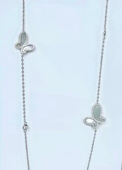 Long Rose Gold Silver Butterfly Neckless -Fashionable Swimwear olganikoza long rose gold silver butterfly neckless 28783937421410