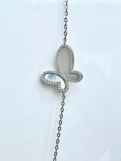 Long Rose Gold Silver Butterfly Neckless -Fashionable Swimwear olganikoza long rose gold silver butterfly neckless 28783937486946