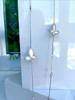 Long Silver Butterfly Neckless -Fashionable Swimwear olganikoza long silver butterfly neckless 28783939682402