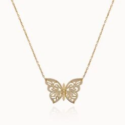 Rose-Gold Papillon Necklace -Fashionable Swimwear olganikoza necklace gold rose gold papillon necklace 28783928279138
