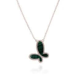 Silver Butterfly Necklace -Fashionable Swimwear olganikoza necklaces malachite silver butterfly necklace 28783939387490