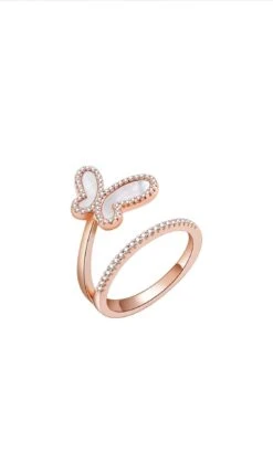 Rose Gold Swirl Butterfly Ring
