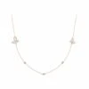 Long Rose Gold Silver Butterfly Neckless