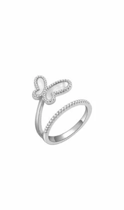 Silver Swirl Butterfly Ring
