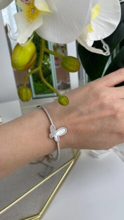 Silver Bracelet With Mother Of Pearl Butterfly -Fashionable Swimwear olganikoza silver bracelet with mother of pearl butterfly 28783949152354 scaled
