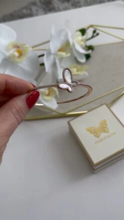 Silver Bracelet With Mother Of Pearl Butterfly -Fashionable Swimwear olganikoza silver bracelet with mother of pearl butterfly 28783949185122