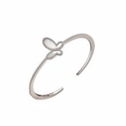 Silver Bracelet With Mother Of Pearl Butterfly