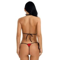 Black Extreme Micro Cut-Out Triangle Top &Thong Bottom Swimsuit (Many Colors Available) -Fashionable Swimwear sohot swimwear apparel accessories clothing swimwear black extreme micro cut out triangle top thong bottom swimsuit many colors available 28012275400802