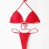 Sexy Red Fashion High Waist Micro Thong G-String Bikini (Black Also Available)