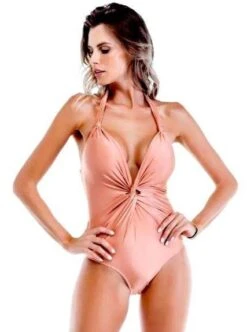 May Golden Twist Front One Piece Swimsuit