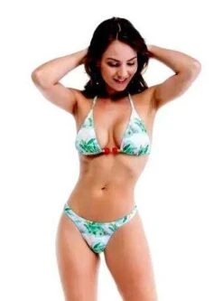 Nice Floral Print Triangle Top & Thong Bottom Set -Fashionable Swimwear sol e energia apparel accessories clothing swimwear nice floral print triangle top thong bottom set nice floral swimsuit bikini sol e energia swimwear 78842 14004523040866