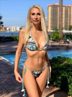 Saona Triangle Top & Side Tie Thong Bottom Set