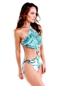 White Saona Leaf Print Monokini One Piece Swimsuit -Fashionable Swimwear sol e energia apparel accessories clothing swimwear white saona leaf print monokini one piece swimsuit white saona leaf print monokini one piece swimsuit sol e energia 14004770996322