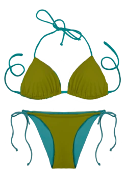 Thaikila Curacao Reversible Triangle Top And Side Tie Brazilian Bottom Bikini Swimwear Swimsuit Set -Fashionable Swimwear thaikila apparel accessories clothing swimwear blue one size thaikila curacao reversible triangle top and side tie brazilian bottom bikini swimwear swimsuit set 28017026433122