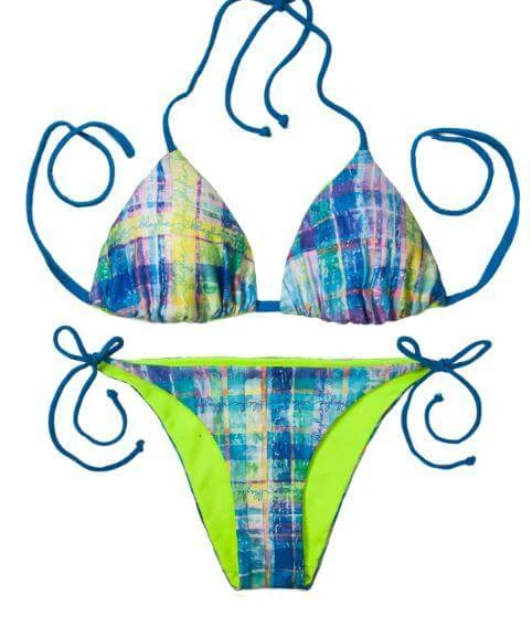 Thaikila Gwada Reversible Triangle Top And Side Tie Brazilian Bottom Bikini Swimwear Swimsuit Set 3 Thaikila Gwada Reversible Triangle Top And Side Tie Brazilian Bottom Bikini Swimwear Swimsuit Set - Image 3