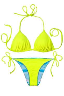 Thaikila Miss Reversible Triangle Top And Side Tie Brazilian Bottom Bikini Swimwear Swimsuit Set -Fashionable Swimwear thaikila apparel accessories clothing swimwear print one size thaikila miss reversible triangle top and side tie brazilian bottom bikini swimwear swimsuit set 28017037344866