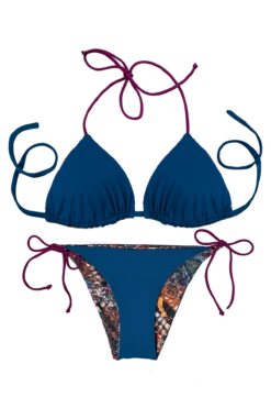 Thaikila Snake Reversible Triangle Top And Side Tie Brazilian Bottom Bikini Swimwear Swimsuit Set -Fashionable Swimwear thaikila apparel accessories clothing swimwear print one size thaikila snake reversible triangle top and side tie brazilian bottom bikini swimwear swimsuit set 28017050910818