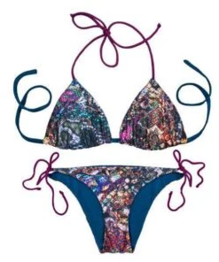 Thaikila Snake Reversible Triangle Top And Side Tie Brazilian Bottom Bikini Swimwear Swimsuit Set -Fashionable Swimwear thaikila apparel accessories clothing swimwear print one size thaikila snake reversible triangle top and side tie brazilian bottom bikini swimwear swimsuit set 28090127876194